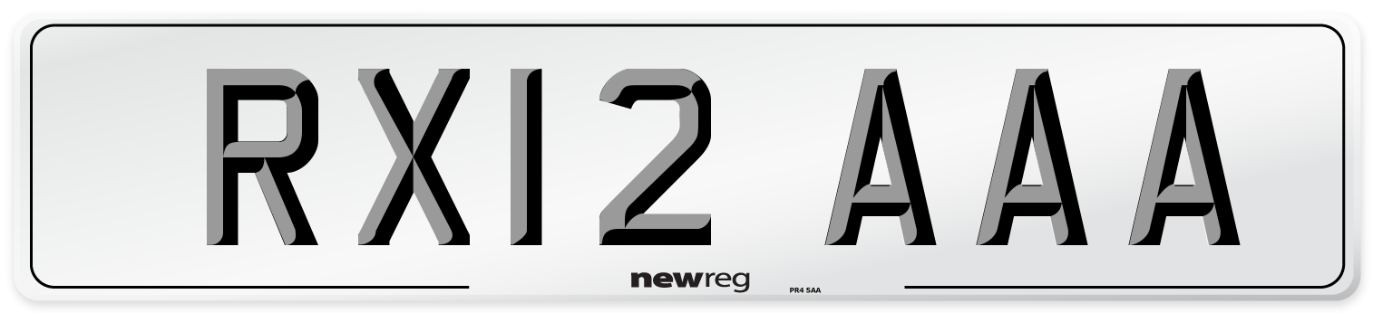 RX12 AAA Number Plate from New Reg